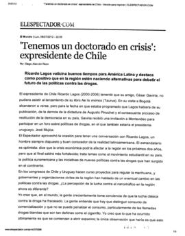 Tenemos un doctorado en crisis: ex presidente de Chile. Entrevista