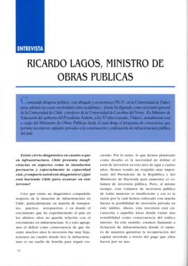 Ricardo Lagos, Ministro de Obras Públicas. Entrevista