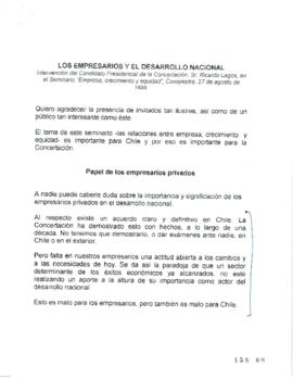 Los Empresarios y el Desarrollo Nacional. Discurso Candidato Presidencial