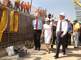 Visita del Presidente de la República a obras del colector de aguas lluvias Panamericana Norte