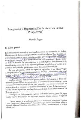 Integración o fragmentación de América Latina. Perspectivas. Artículo