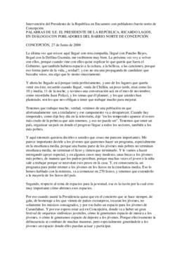 Intervención del Presidente de la República en Encuentro con pobladores barrio norte de Concepción