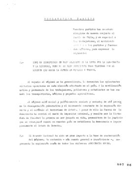 Declaración Pública relativa a Unidad de Socialismo Chileno