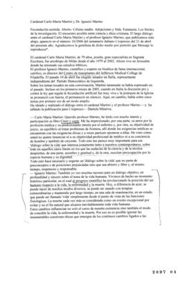 Cardenal Carlo Maria Martini y Dr. Ignazio Marino. Entrevista