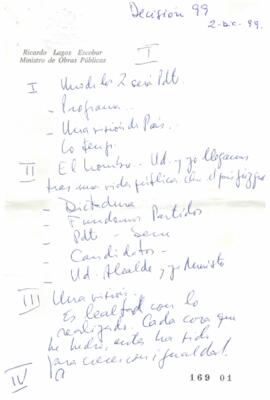 Decisión 99. Anotaciones de Ricardo Lagos