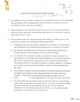 Lineamientos para Proposición Política. Minuta