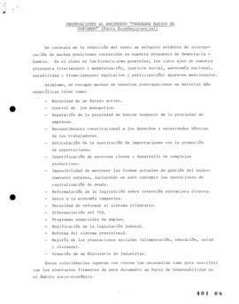 Aspectos Económico Sociales del Programa Básico de Gobierno de la Concertación de Partidos por la...