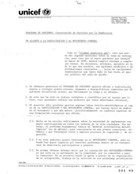 Programa de Gobierno: Concertación de Partidos por la Democracia. Un Alcance a la Participación y...