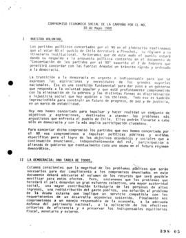 Compromiso Económico Social de la Campaña por el No. Declaración de Concertación de Partidos Polí...