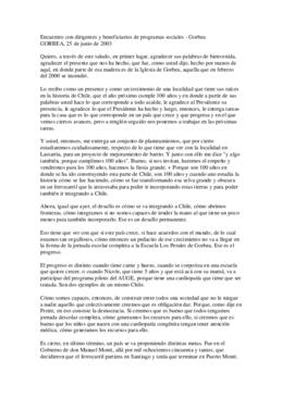 Encuentro con dirigentes y beneficiarios de programas sociales - Gorbea