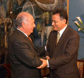 Presidente Ricardo Lagos junto a Canciller de Ecuador