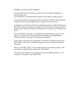 Entrega de títulos de dominio - Chañaral