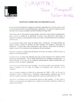 Propuesta sobre debates presidenciales. Minuta