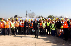 Presidente Ricardo Lagos Visita Obras en Construcción de Autopista Central