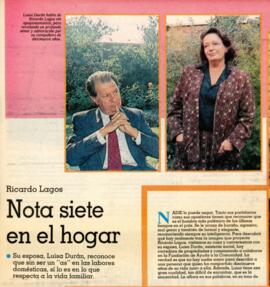 Ricardo Lagos y Luisa Durán en su cartera preferida. Artículo de prensa