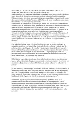 Declaraciones sobre el conflicto mapuche