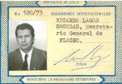 Carnet de Ricardo Lagos como Secretario General de Flacso