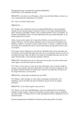 Declaraciones luego de graduación Academia Diplomática