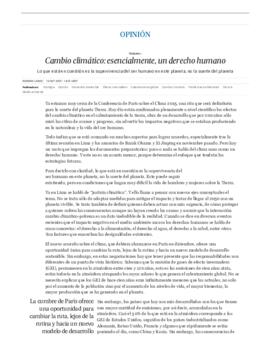 Cambio climático: esencialmente, un derecho humano. Columna de Ricardo Lagos