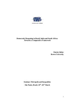 Democratic deepening in Brazil, India and South Africa: Towards a Comparative Framework