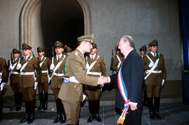 Presidente Ricardo Lagos llega al Palacio La Moneda