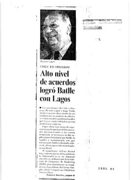 Artículos de prensa uruguaya sobre visita del Presidente Lagos