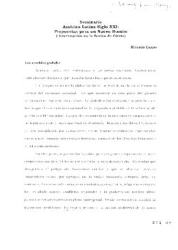 Seminario América Latina Siglo XXI Propuestas para un Nuevo Rumbo. Intervención en la sesión de c...