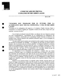 Tenemos que trabajar por el futuro, por la alternativa que nos da confianza, y esa es Ricardo Lagos