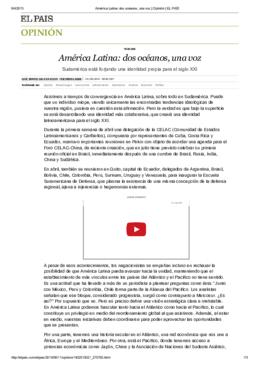 América Latina: dos océanos, una voz. Sudamérica está forjando una identidad propia para el siglo...