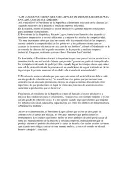 Clausura del II Encuentro de la Pequeña y Mediana Empresa, Enapyme