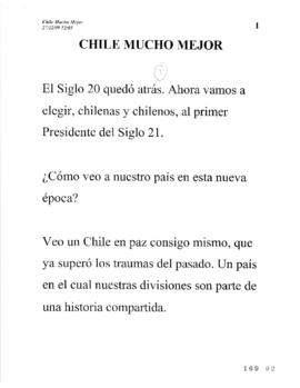 Chile Mucho Mejor. Discurso