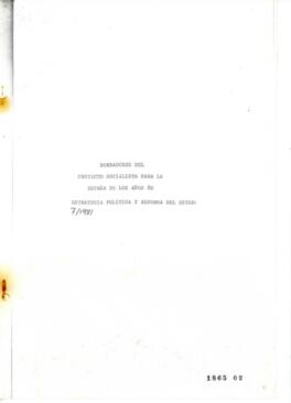 Borradores del Proyecto Socialista para la España de los años 80. Estrategia y reforma del Estado