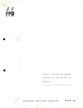 Tareas y Funciones del Trabajo Electoral del Partido Por la Democracia