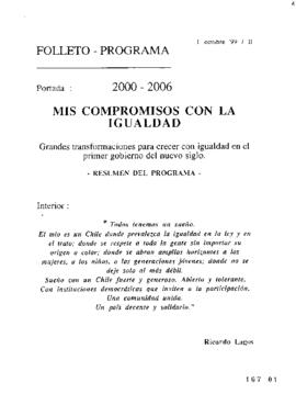 Mis Compromisos con la Igualdad. Folleto con Programa de Gobierno