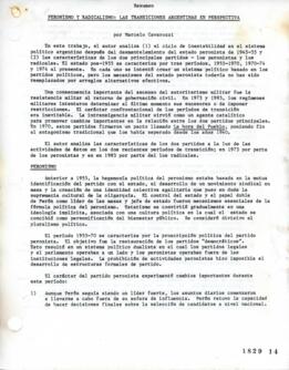 Peronismo y Radicalismo Las Transiciones Argentinas en Perspectiva. Resumen