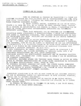 Comunicado de Prensa. Asesinato de Muralista del Partido por la Democracia