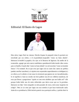 El llanto de Lagos. Editorial