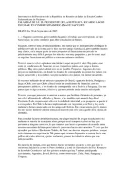 Intervención del Presidente de la República en Reunión de Jefes de Estado Cumbre Sudamericana de ...