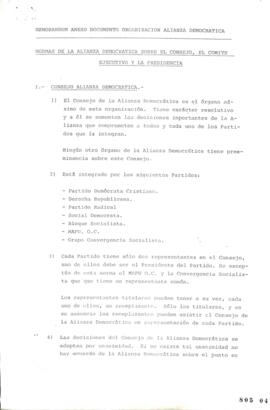 Memorandum anexo Documento Organización Alianza Democrática