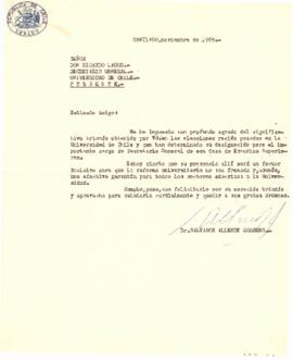 Carta de Felicitaciones de Salvador Allende a Ricardo Lagos por Nombramiento como Secretario Gene...