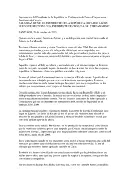 Intervención del Presidente de la República en Conferencia de Prensa Conjunta con Presidente de C...