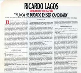 Ricardo Lagos Nunca he dudado en ser candidato. Entrevista