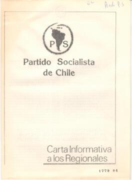 Carta informativa a los regionales. Boletín