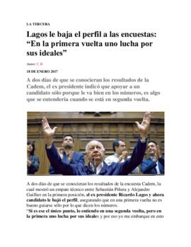 Lagos le baja el perfil a las encuestas: En la primera vuelta uno lucha por sus ideales. Nota de ...