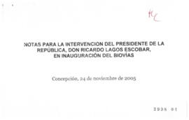 Notas para Intervención del Presidente de la República en Inauguración del Biovías