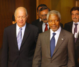 Reunión Presidente Ricardo Lagos y Secretario General de la ONU Kofi Annan