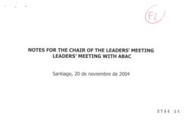 Notes for the Chair of the Leaders' Meeting. Leaders' Meeting with ABAC