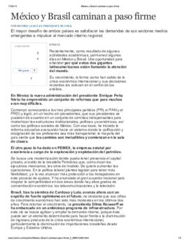 México y Brasil caminan a paso firme. Columna de opinión