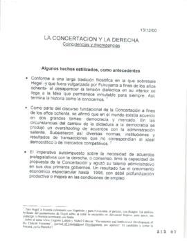 La Concertación y la Derecha. Minuta