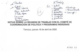 Notas para Intervención del Presidente de la República en Reunión de Trabajo con Comité de Coordi...